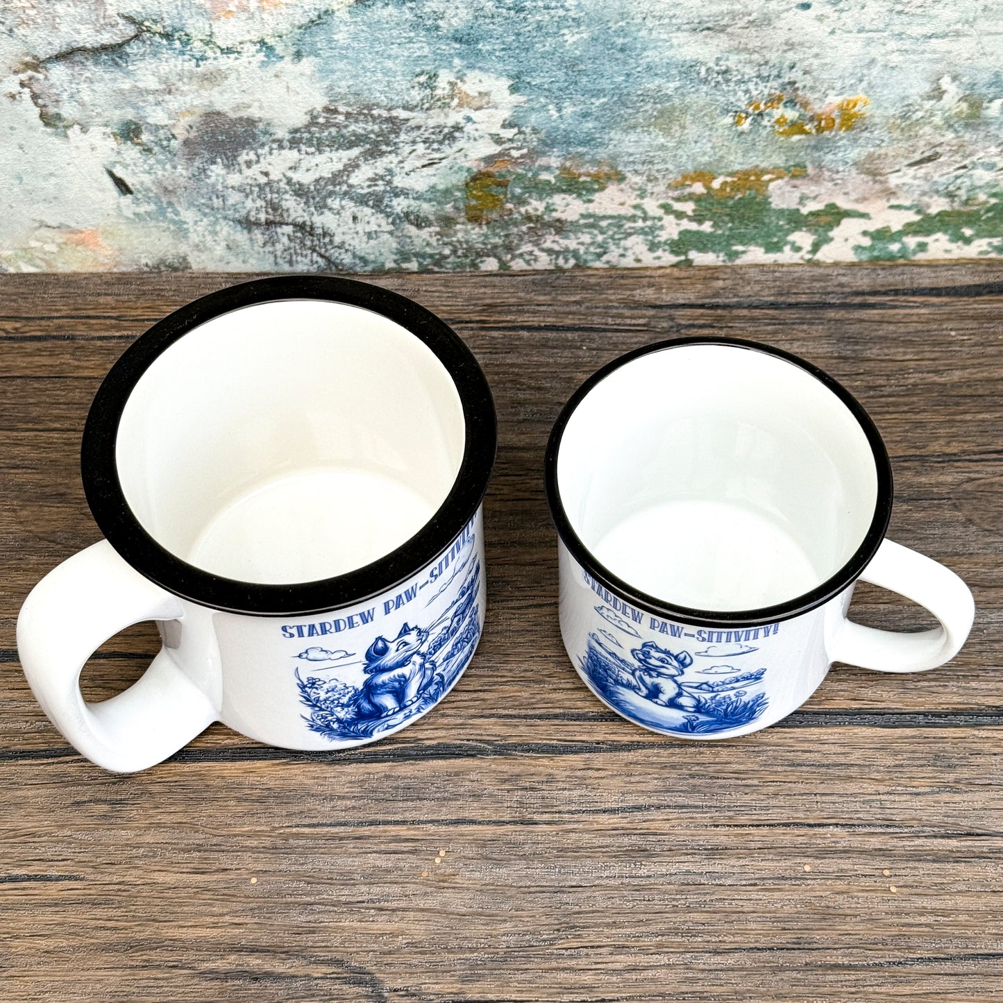 Stardew Valley Chinoiserie Campfire Mug - Blue and White Toile Ceramic Cup