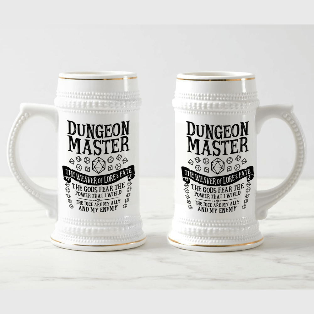 Dungeon Master Tankard | DnD Beer Stein | Enormous D&D Mug | 22oz Ceramic | TTRPG Gift Idea