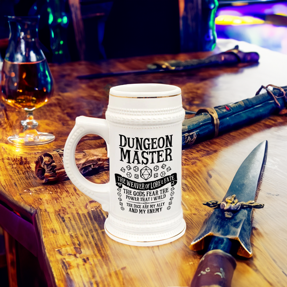 Dungeon Master Tankard | DnD Beer Stein | Enormous D&D Mug | 22oz Ceramic | TTRPG Gift Idea