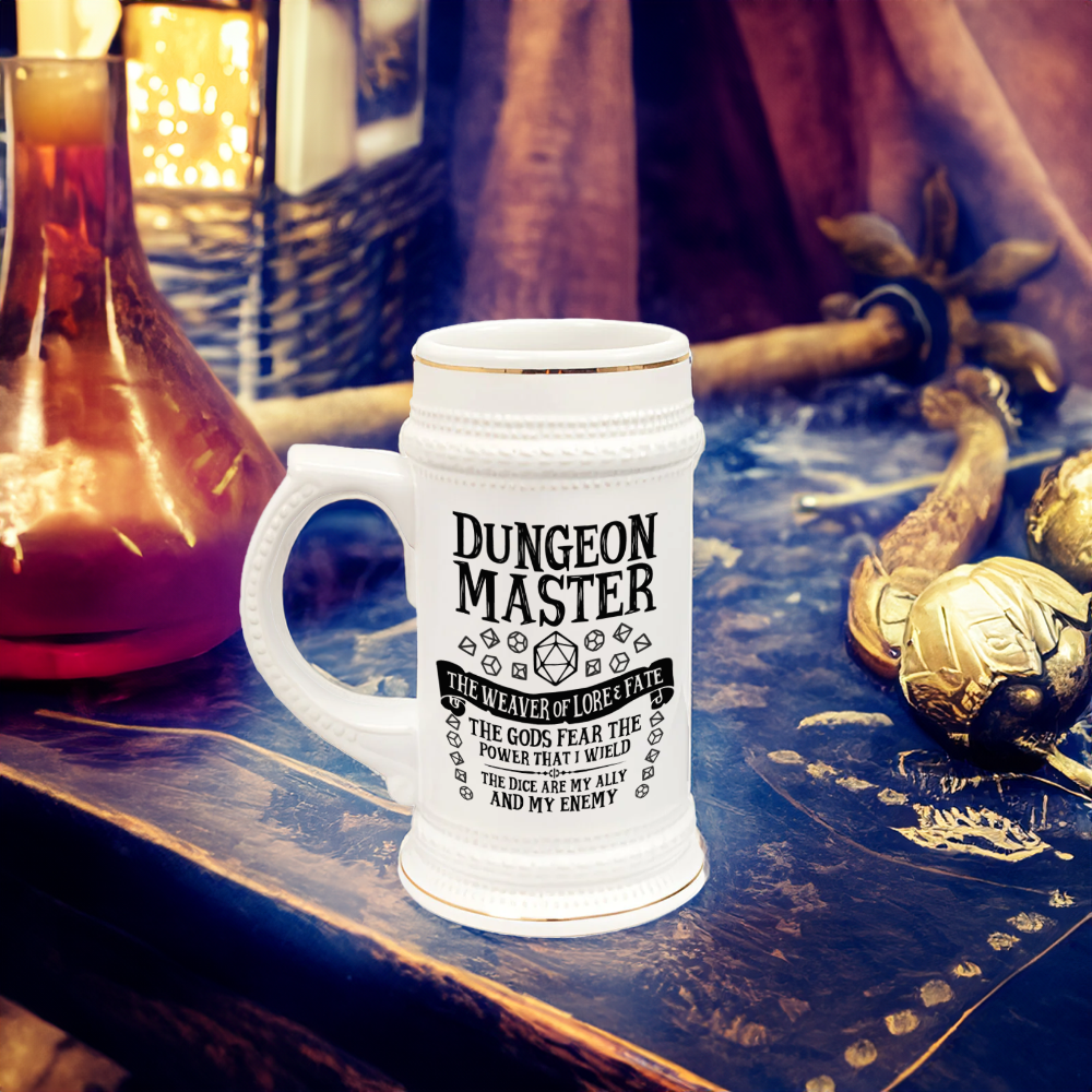 Dungeon Master Tankard | DnD Beer Stein | Enormous D&D Mug | 22oz Ceramic | TTRPG Gift Idea
