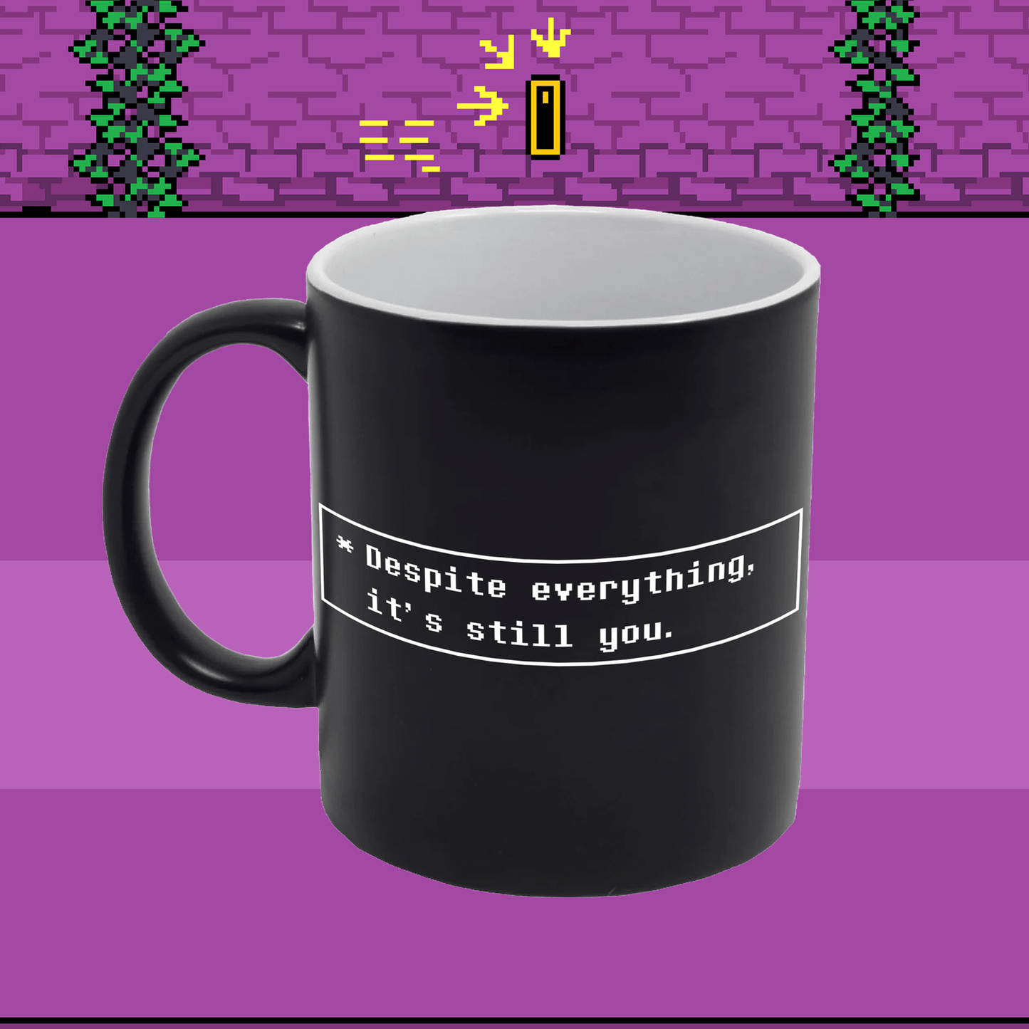 Undertale Black SOUL Heart Mug - 'Despite Everything It's Still You'