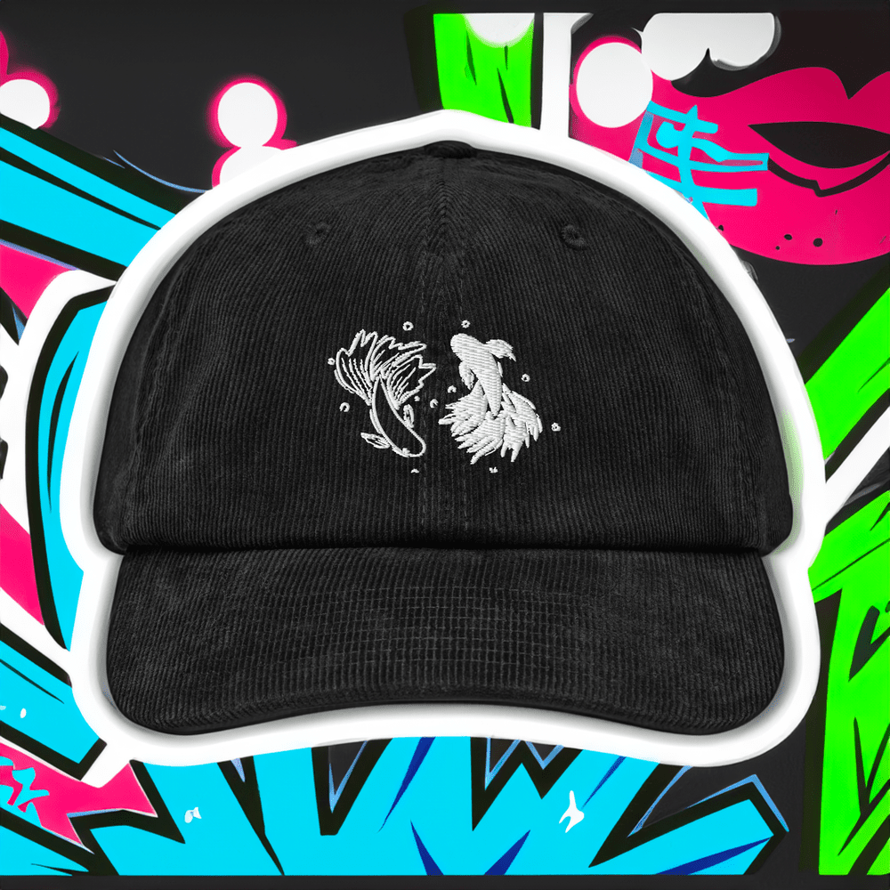 Jujutsu Kaisen Hat | Embroidered Baseball Cap | Betta Fish | Yin Yang | Gojo | Geto | Anime / Manga | Cotton / Corduroy