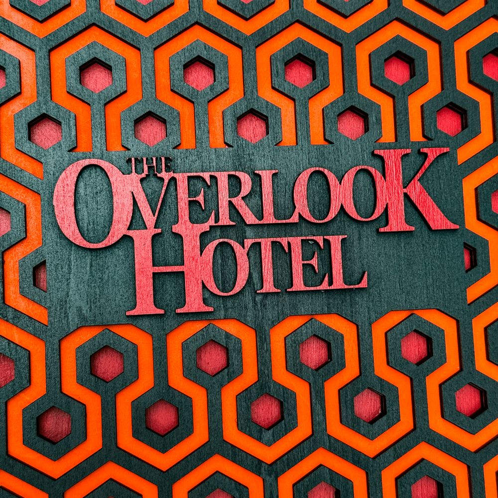 Overlook Hotel Key Holder | The Shining Memorabilia | Carpet Pattern | Laser Cut Wooden Keychain Rack