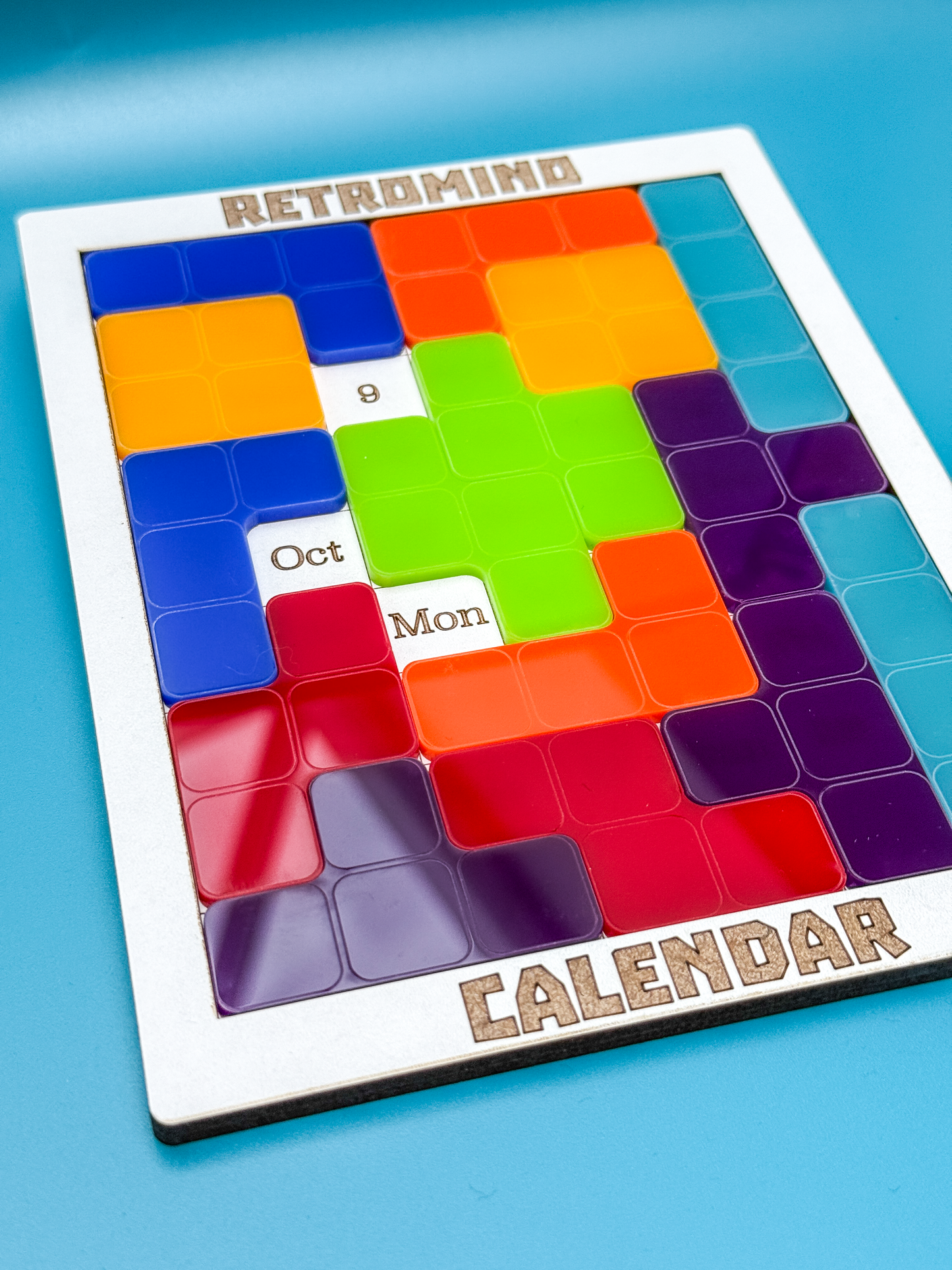 KronoBlox Puzzle | Perpetual Tetromino Calendar for Gamers | Desk Toy & Daily Brain Teaser