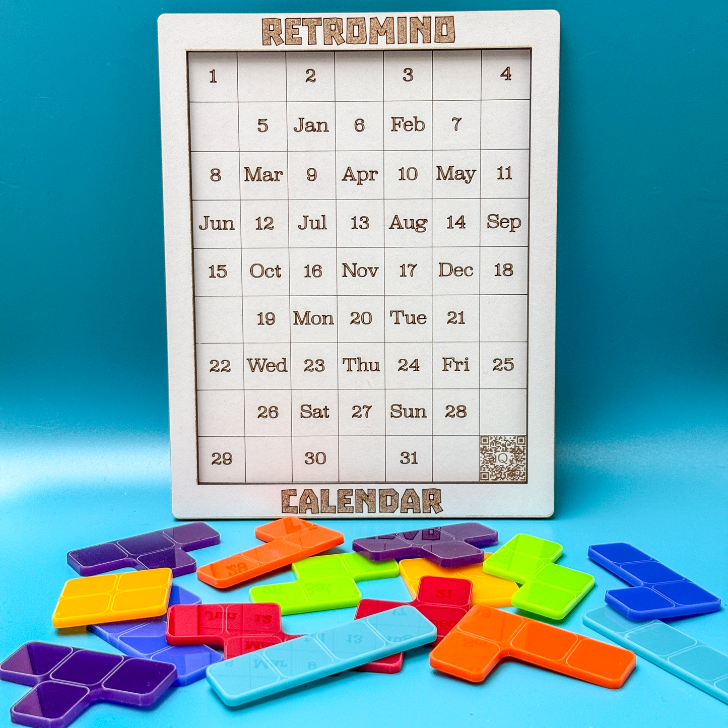 KronoBlox Puzzle | Perpetual Tetromino Calendar for Gamers | Desk Toy & Daily Brain Teaser