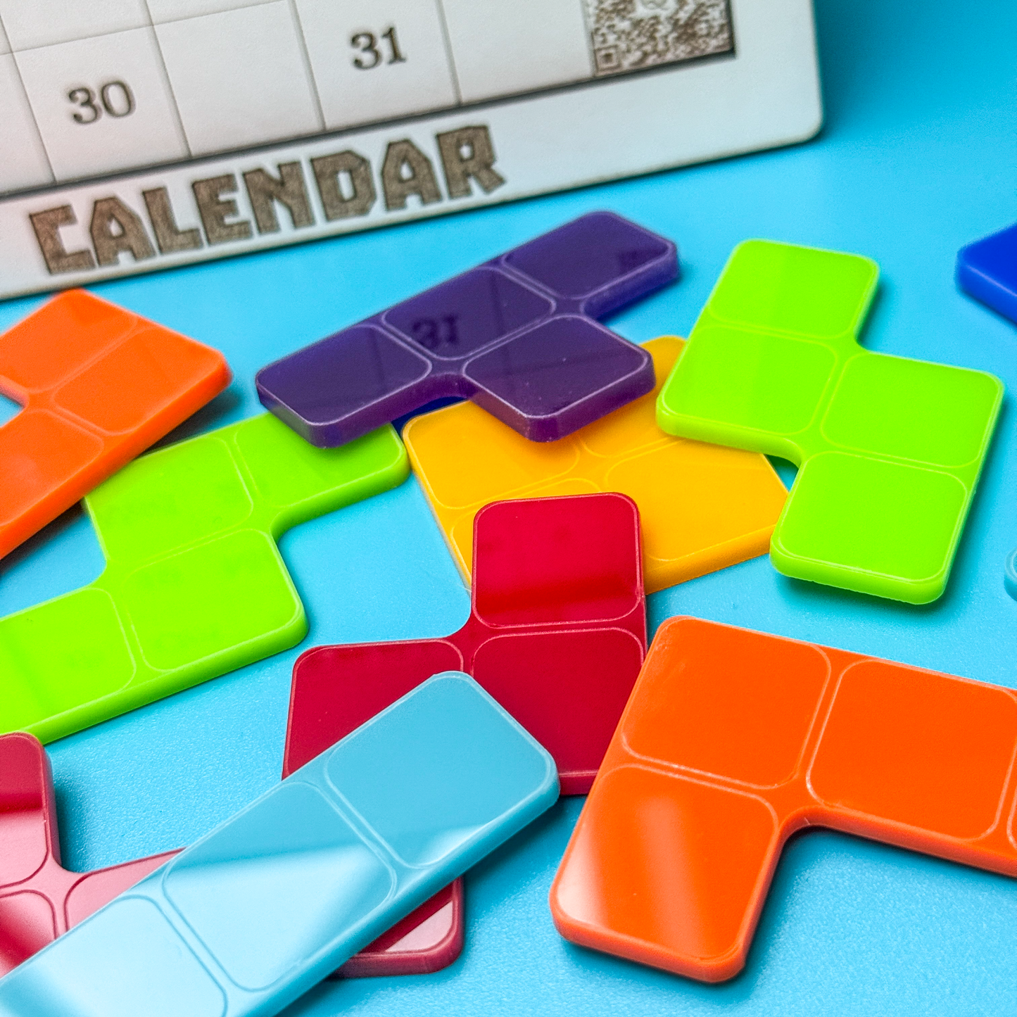 KronoBlox Puzzle | Perpetual Tetromino Calendar for Gamers | Desk Toy & Daily Brain Teaser
