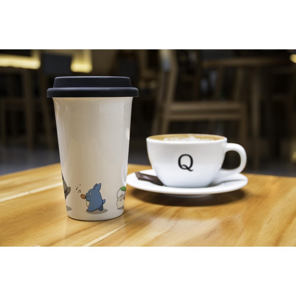 Totoro Travel Mug | Insulated Ceramic | Silicone Lid | Studio Ghibli | Anime Gift | 9oz / 15oz | Eco Coffee Cup