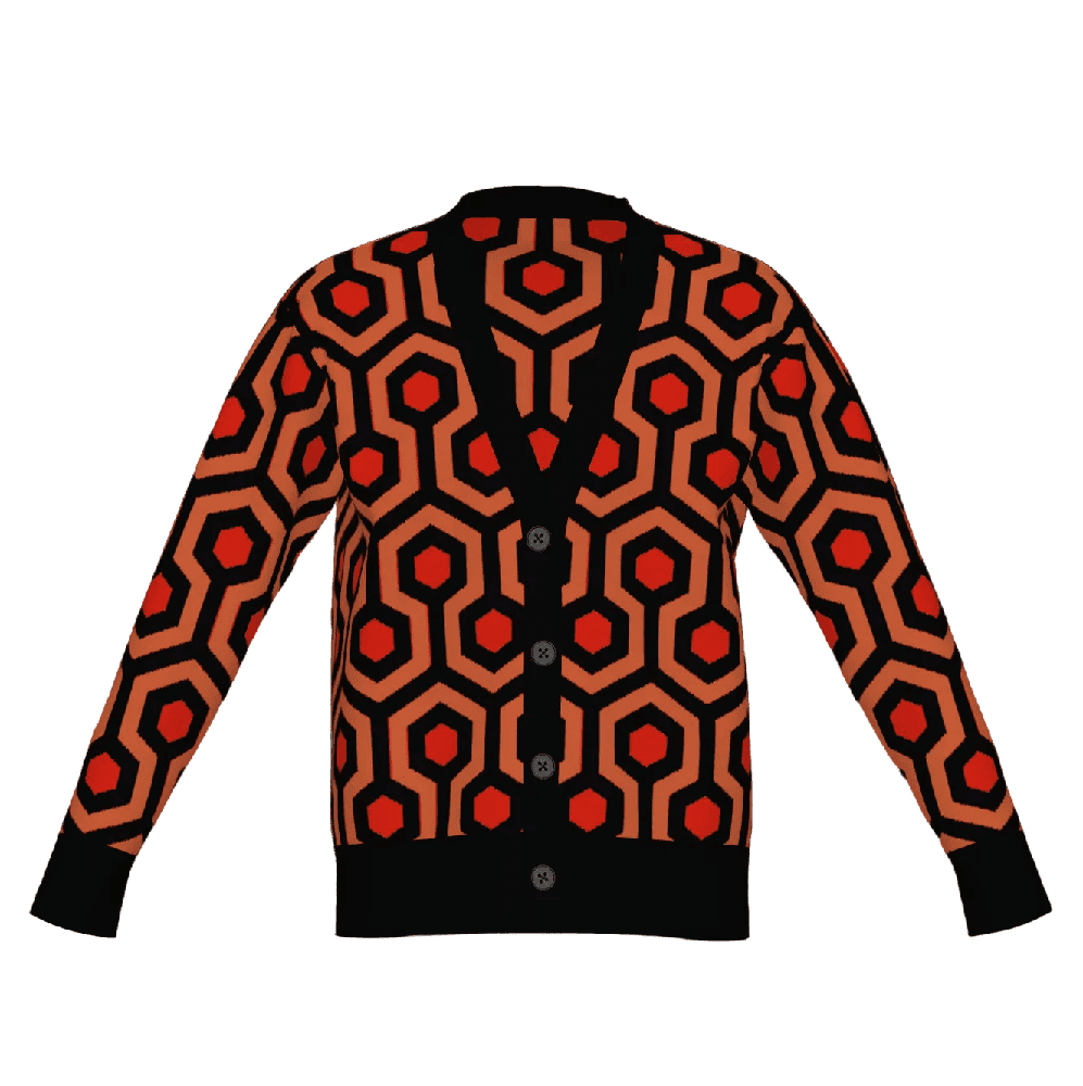 【希少】THE SHINING 双子ニット／KNIT GANG COUNCIL Overlook Hotel Carpet Pattern Cardigan, Kubrick's 'The Shining