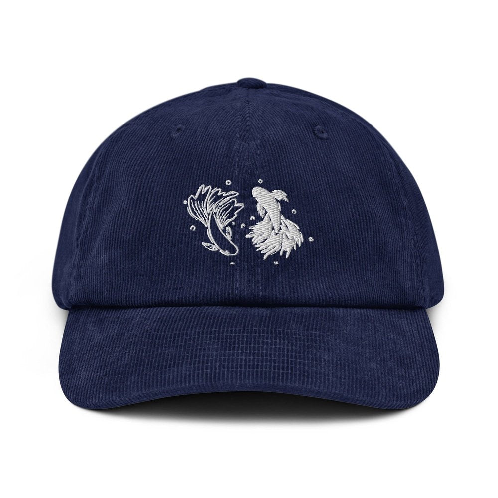 Jujutsu Kaisen Hat | Embroidered Baseball Cap | Betta Fish | Yin Yang | Gojo | Geto | Anime / Manga | Cotton / Corduroy