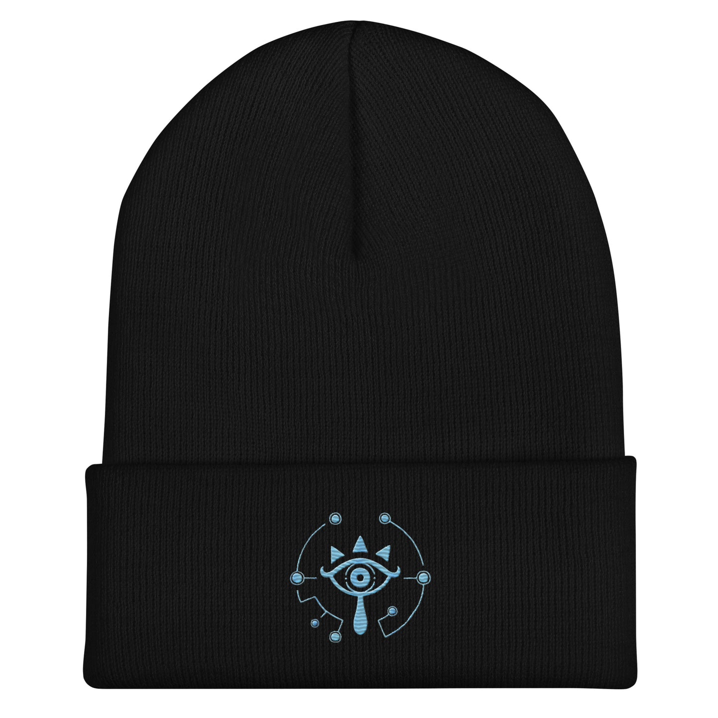Zelda Sheikah Embroidered Beanie | Glow in the Dark Cosy Knitted Hat | Tears of the Kingdom Video Game Design