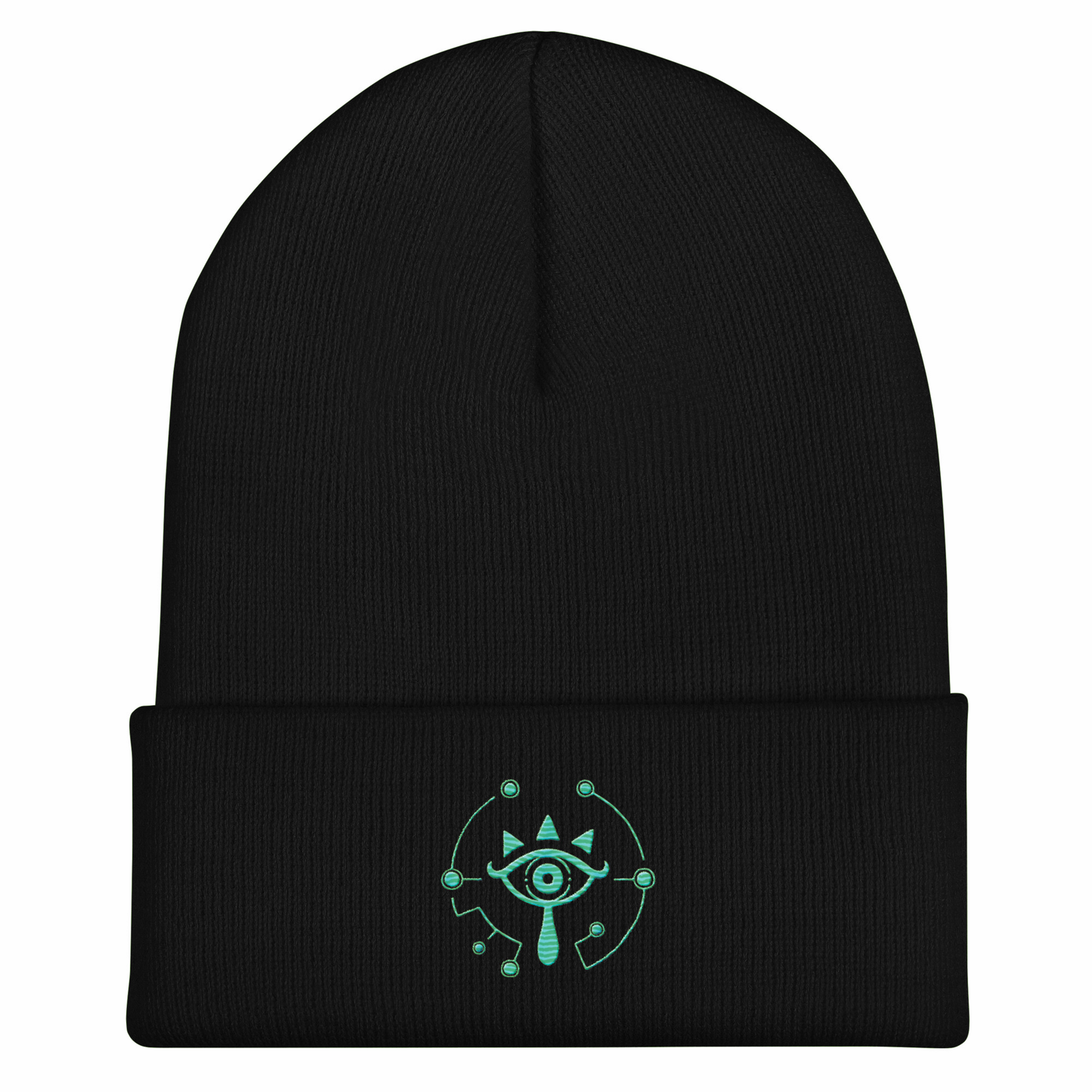Zelda Sheikah Embroidered Beanie | Glow in the Dark Cosy Knitted Hat | Tears of the Kingdom Video Game Design