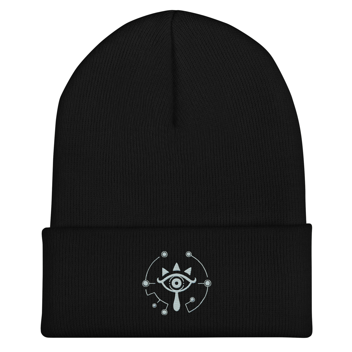 Zelda Sheikah Embroidered Beanie | Glow in the Dark Cosy Knitted Hat | Tears of the Kingdom Video Game Design