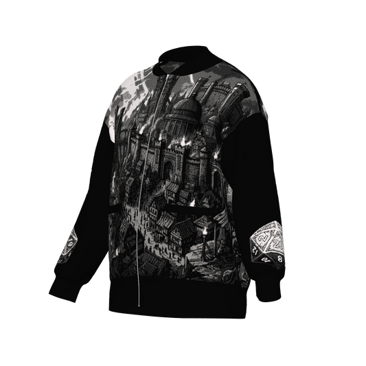 Baldur's Gate Cityscape Bomber Jacket - BG3 Inspired Knitwear