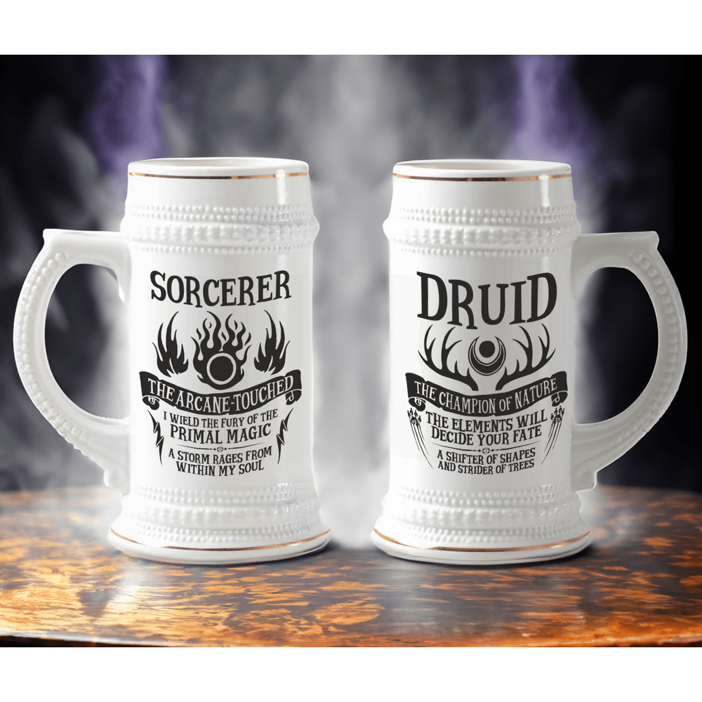 D&D Character Class Tankard | DnD Beer Stein | Enormous Mug | 22oz Ceramic | TTRPG Gift Idea