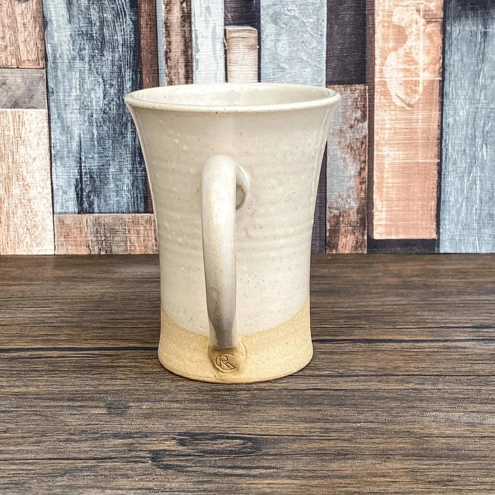 Wheel Thrown Stoneware White Glazed Rustic Mug