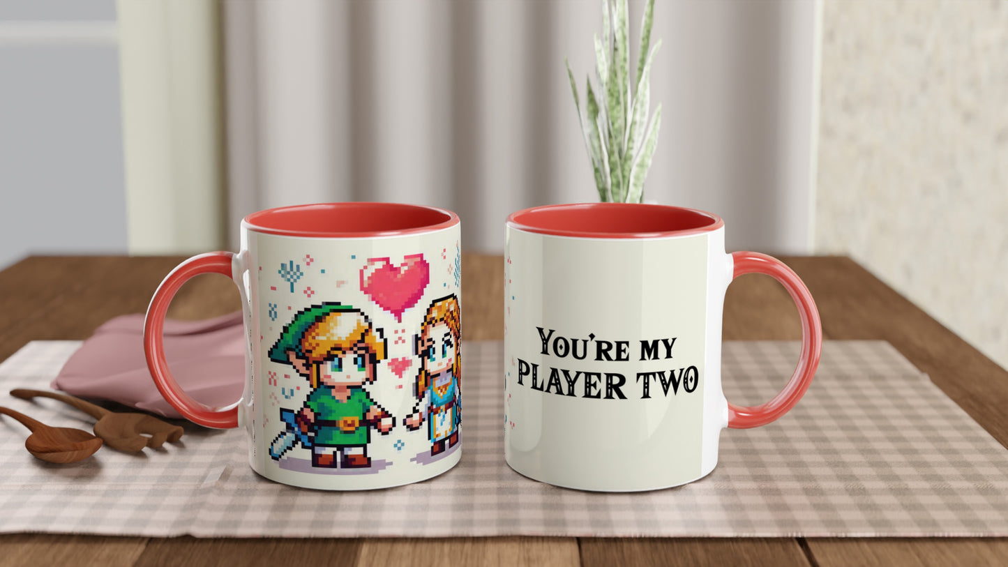 Link and Zelda Couples Mug | Chibi Pixel Art Romantic Gift