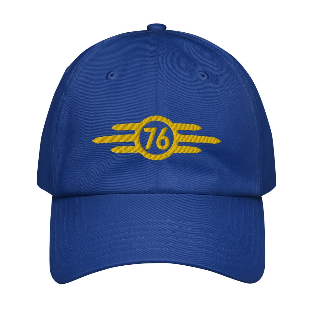 Vault-Tec Baseball Cap | Fallout Embroidered Hat | Custom Vault Number | Blue and Yellow Dad Hat | Cotton or Corduroy