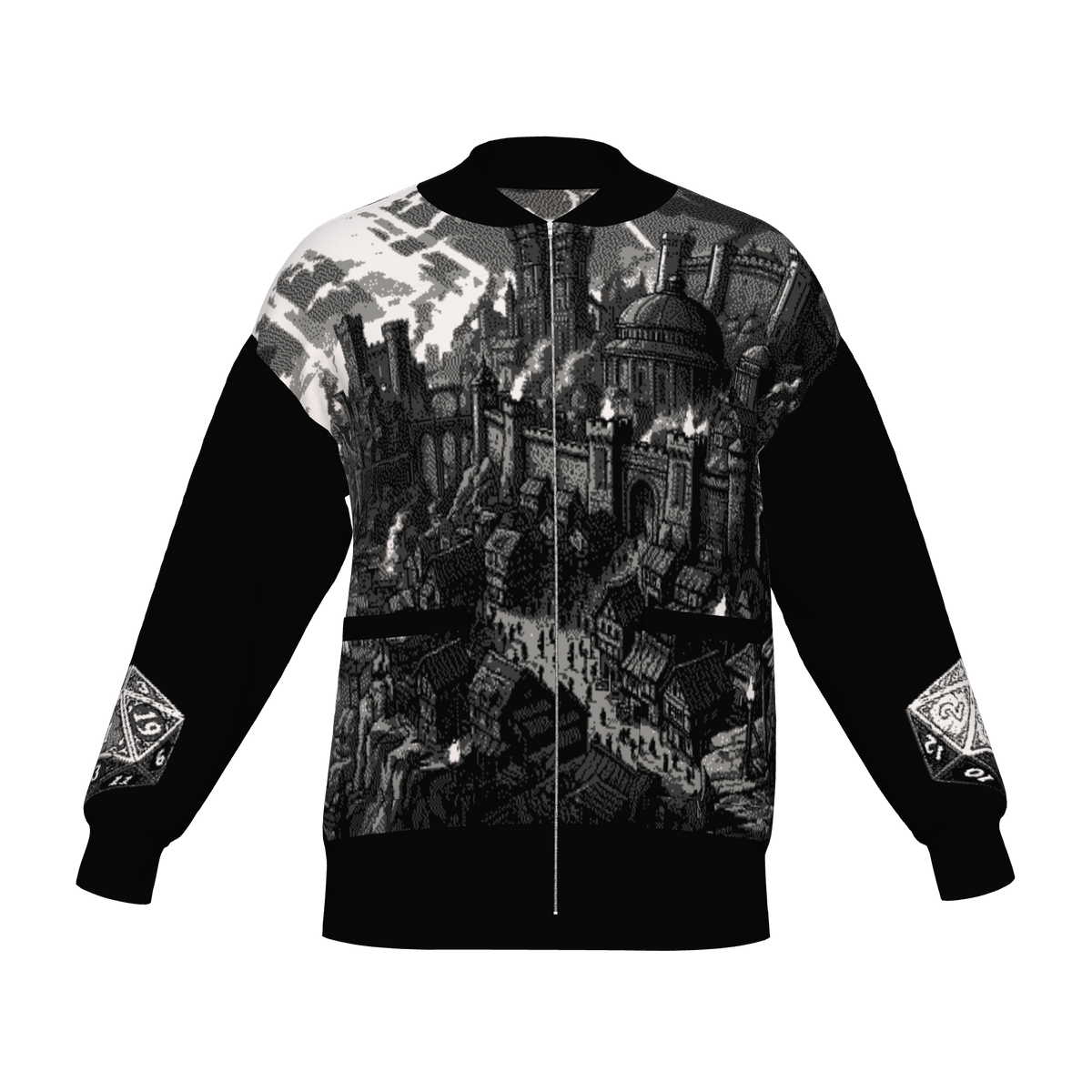 Baldur's Gate Cityscape Bomber Jacket - BG3 Inspired Knitwear