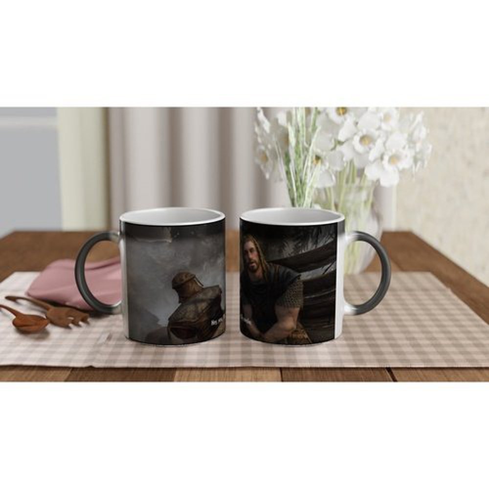 Hey You're Finally Awake Heat Color-changing Mug & Ceramic Mug 11oz 15oz,  Skyrim Coffee Mug, Elder Scrolls Mug, Skyrim Magic Mug 