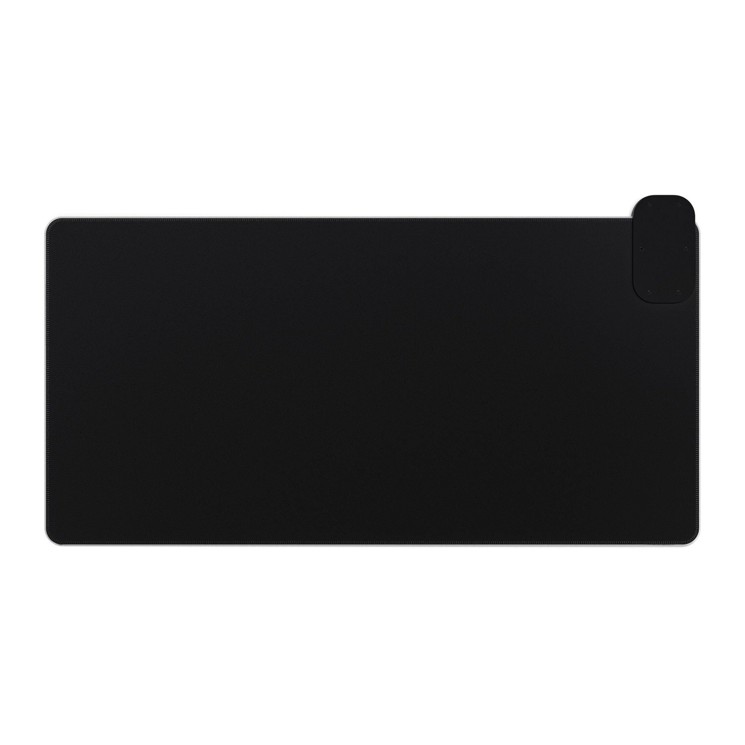 A plain black Stardew Valley Tuxedo Cats LED Cosy Gaming Desk Mat.