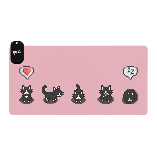 Stardew Valley Tuxedo Cats LED Cosy Gaming Desk Mat