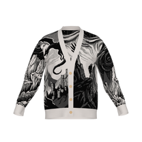 Witcher Inspired Knitted Cardigan - Pixel Art Fantasy Knitwear