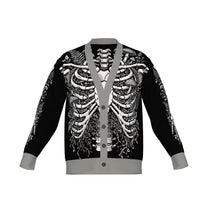 Overgrown Ribcage Cardigan - Gothic Botanical Skeleton Knitwear