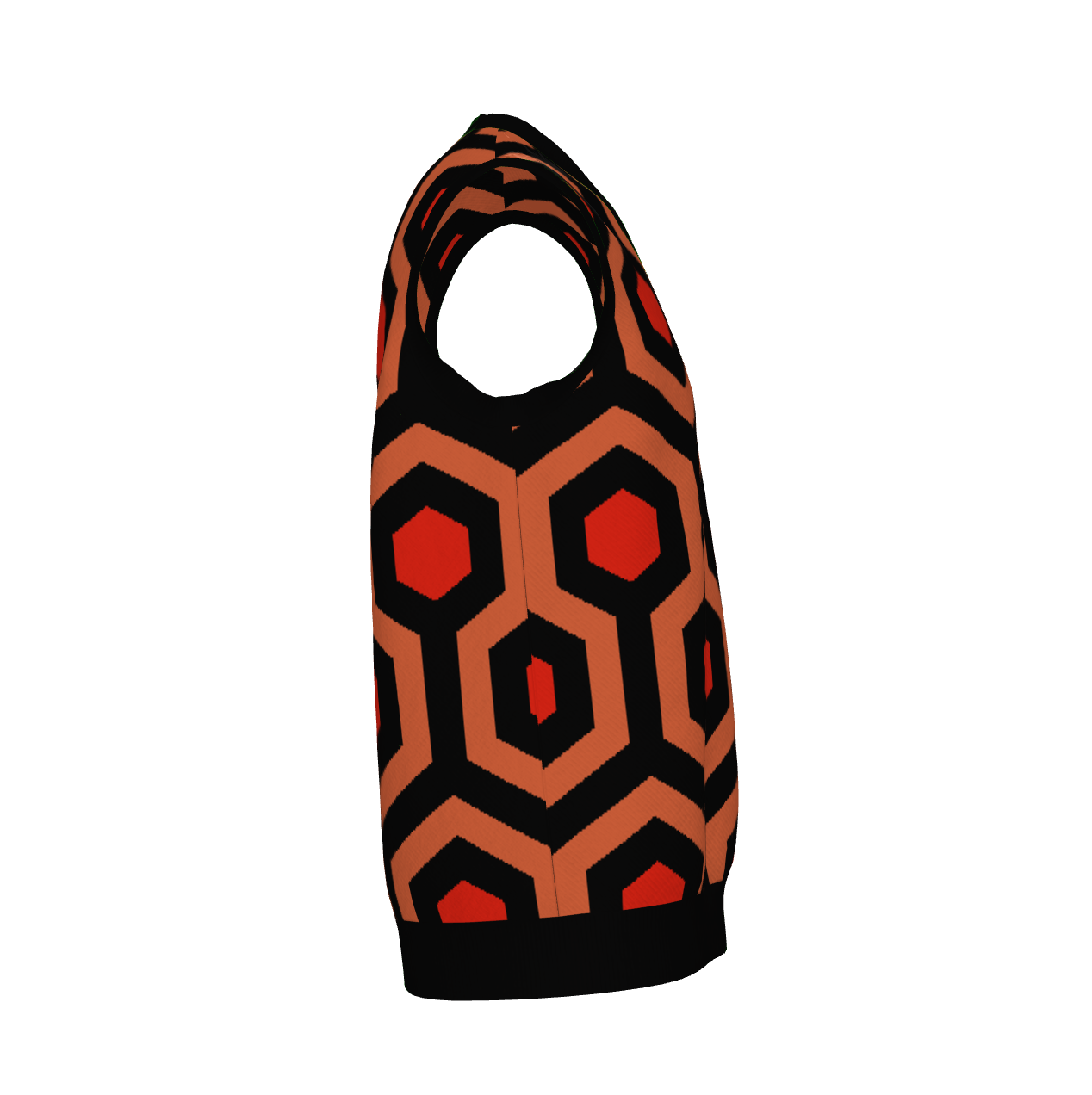 Overlook Hotel Carpet Pattern Knitted Sweater Vest – Horror Inspired V-Neck Knit