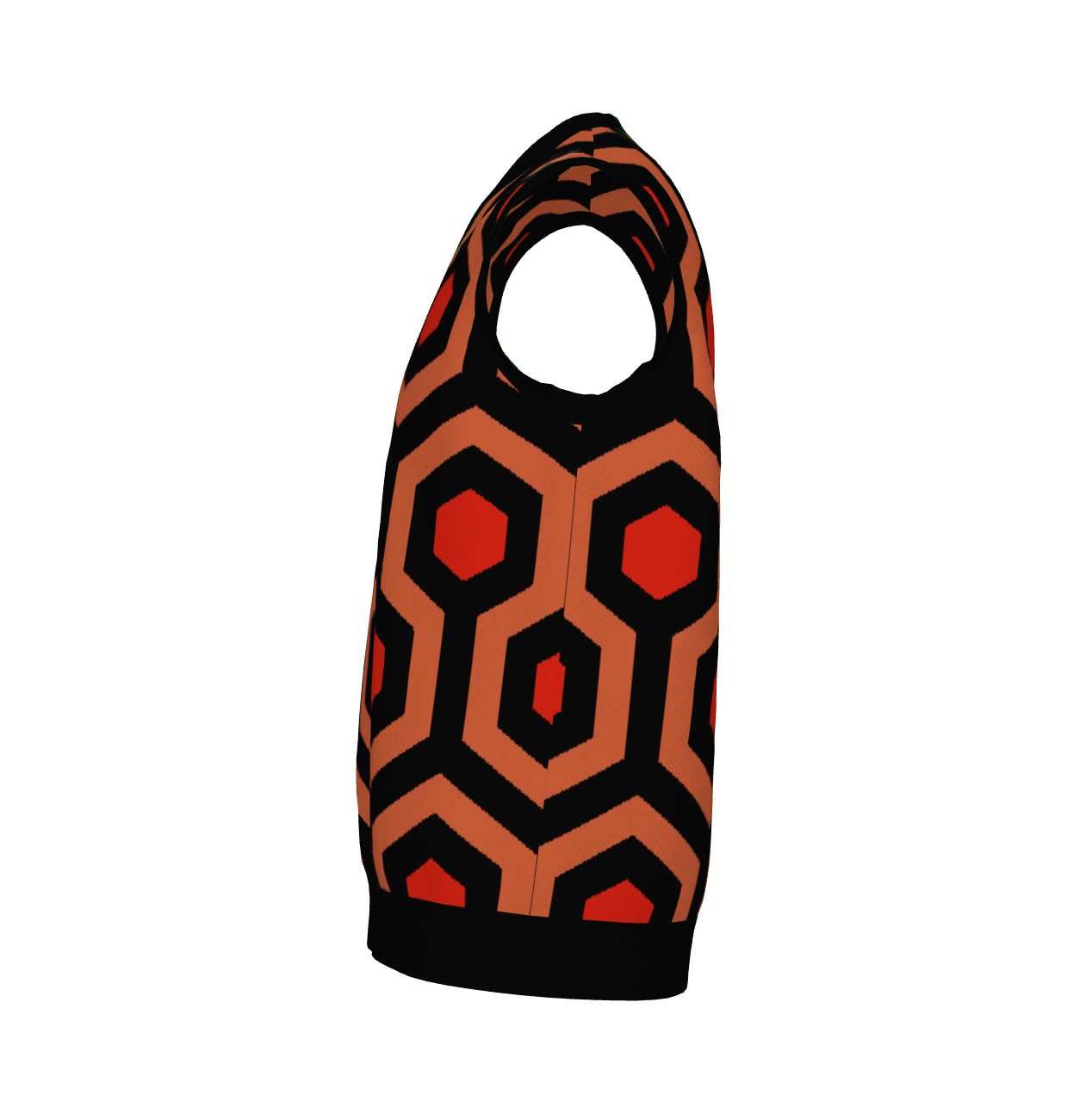 Overlook Hotel Carpet Pattern Knitted Sweater Vest – Horror Inspired V-Neck Knit