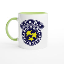 Mug with S.T.A.R.S. Raccoon Police Department logo on a white background