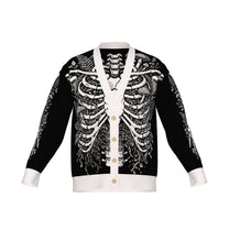 Overgrown Ribcage Cardigan - Gothic Botanical Skeleton Knitwear