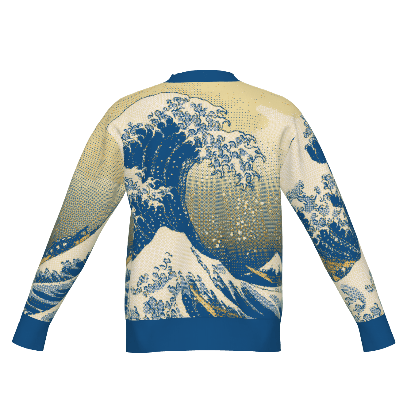 Great Wave Knit Cardigan - Japanese Art Inspired Custom Knitted Cardigan