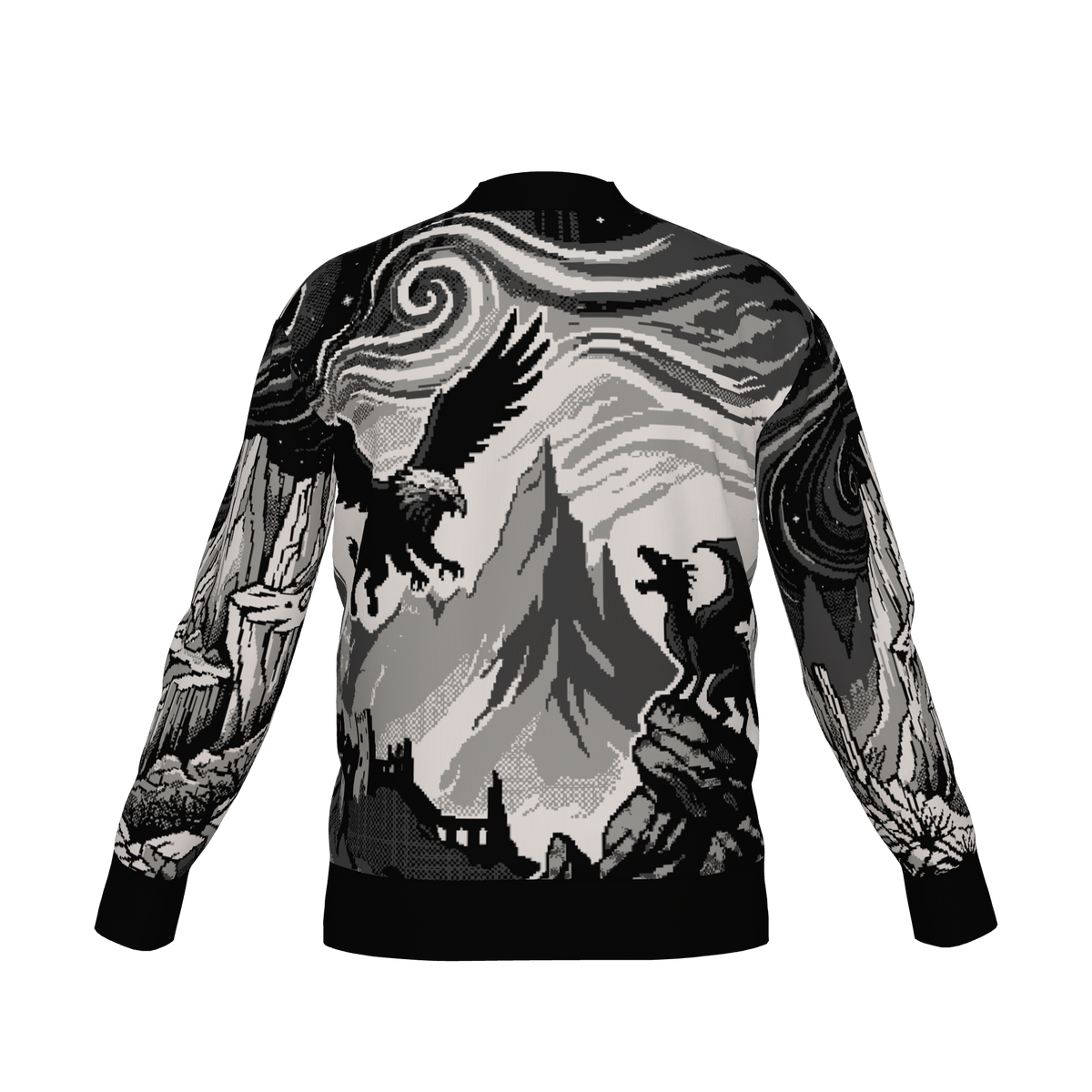 Witcher Inspired Knitted Cardigan - Pixel Art Fantasy Knitwear