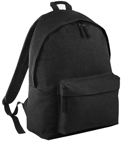 Black backpack on a white background