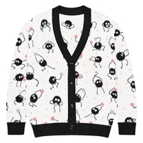 Soot Sprites Knitted Cardigan, Susuwatari & Konpeito Pattern, Studio Ghibli Knitwear
