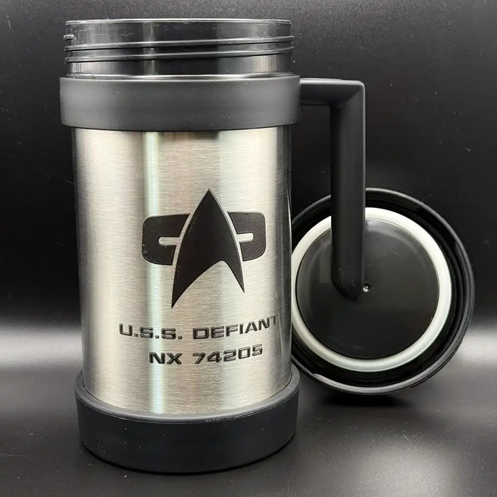 USS Defiant Travel Mug - Screen-Accurate Star Trek DS9 Thermos