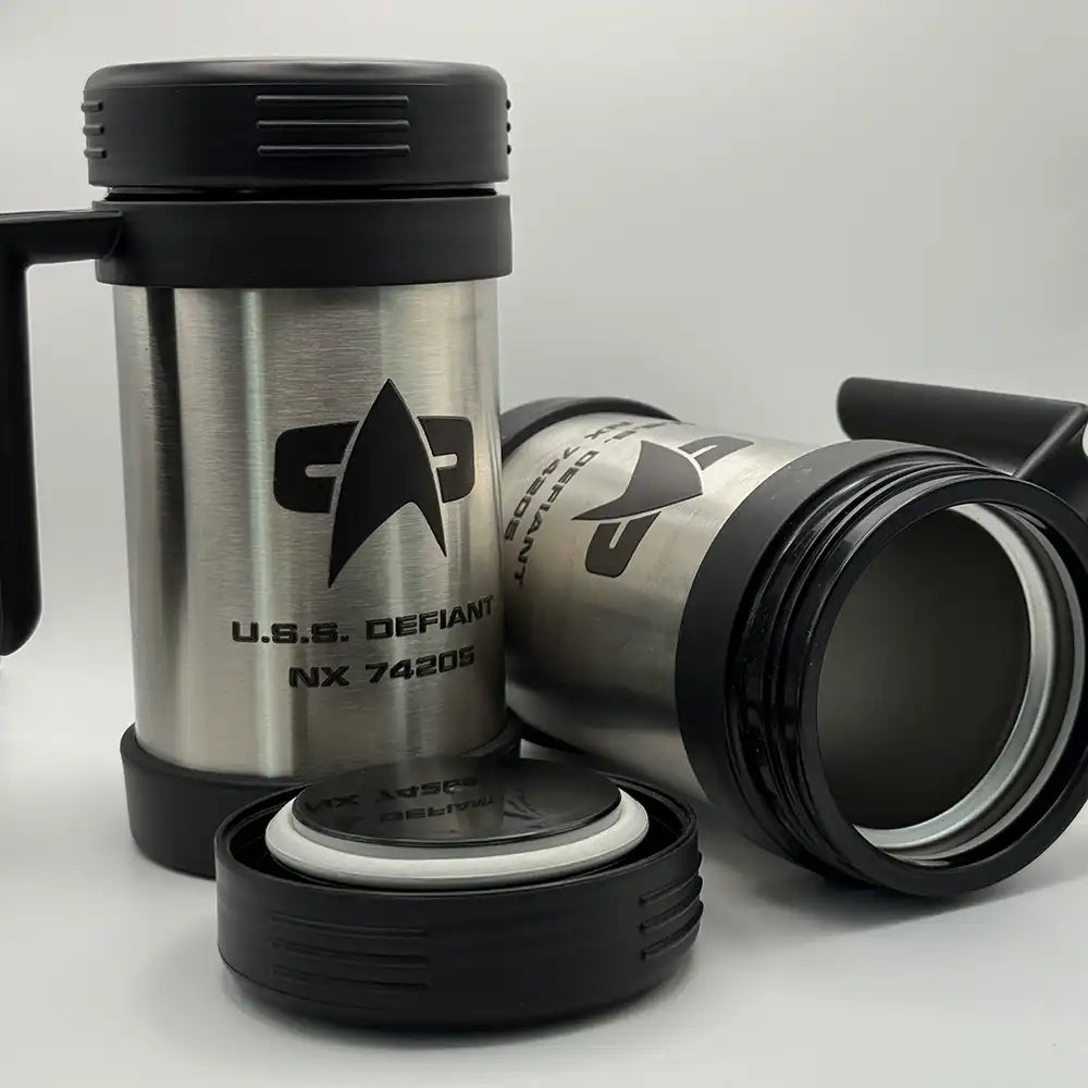 USS Defiant Travel Mug - Screen-Accurate Star Trek DS9 Thermos