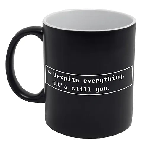 Undertale Black SOUL Heart Mug - 'Despite Everything It's Still You'