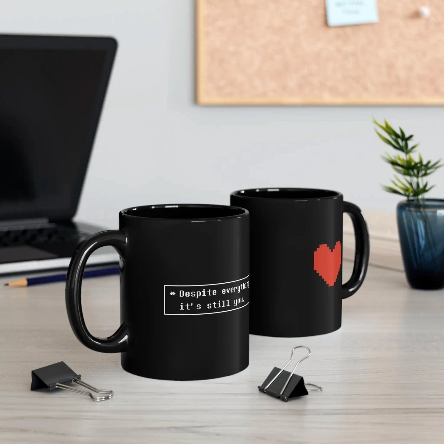 Undertale Black SOUL Heart Mug - 'Despite Everything It's Still You'