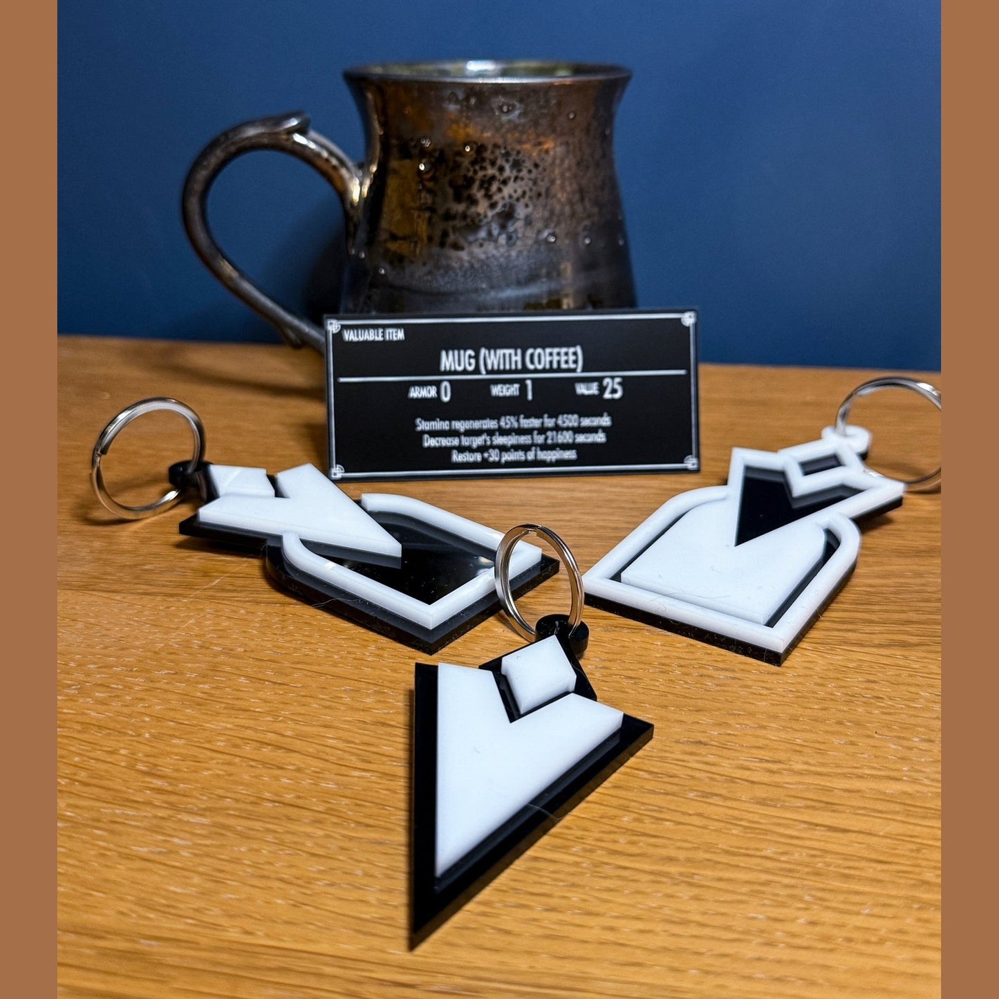 Quest Marker 3D Acrylic Keyring, Skyrim Inspired Icon - Gamer Gift