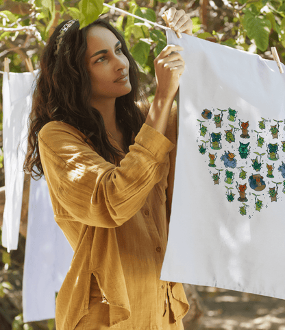 Legend of Zelda Tea Towel – Korok Heart Pattern Cute Kitchen Accessory