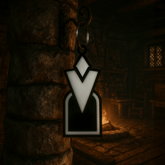 Quest Marker 3D Acrylic Keyring, Skyrim Inspired Icon - Gamer Gift