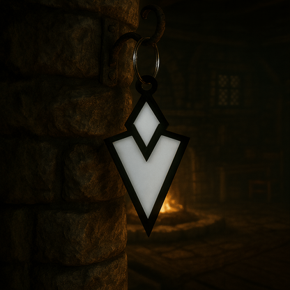 Quest Marker 3D Acrylic Keyring, Skyrim Inspired Icon - Gamer Gift