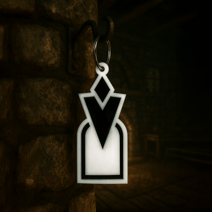 Quest Marker 3D Acrylic Keyring, Skyrim Inspired Icon - Gamer Gift