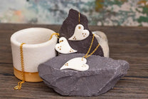 Porcelain Heart 24K Triple Dot Jewellery Set