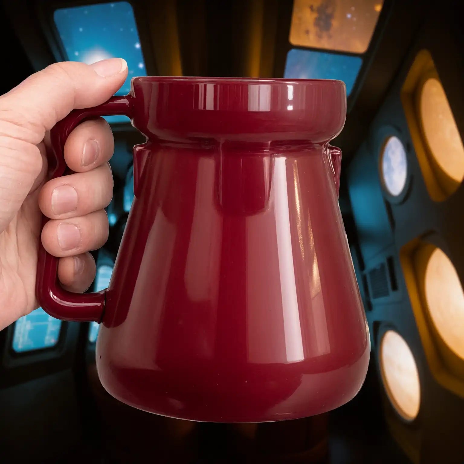DS9 Raktajino mugs deep space purple, we call it red or burgundy. As seen on Star Trek Deep Space Nine