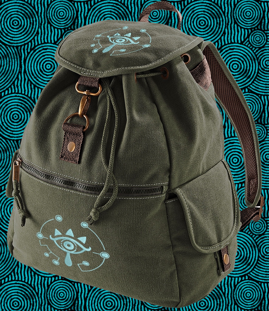 Zelda Sheikah Backpack | Glow in the Dark Embroidery | Rucksack School Bag