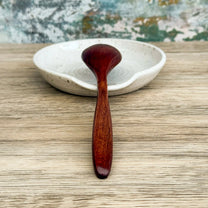 Handmade Stoneware Spoon Rest or Trinket Dish, Rustic Style with Lip