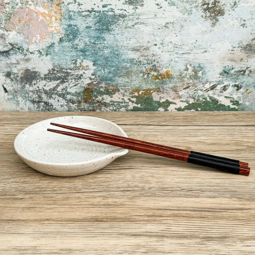 Handmade Stoneware Spoon Rest or Trinket Dish, Rustic Style with Lip