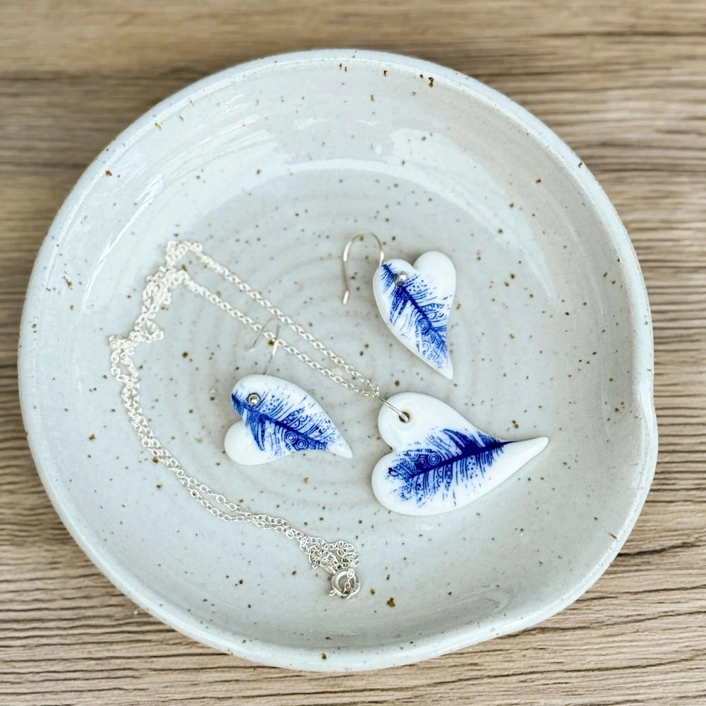 Handmade Stoneware Spoon Rest or Trinket Dish, Rustic Style with Lip